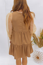 Load image into Gallery viewer, Divine Diva Chiffon Sleeve Dress- Tan
