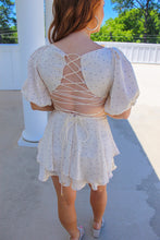 Load image into Gallery viewer, Material Girl Polka Dot Ruffle Romper- Cream
