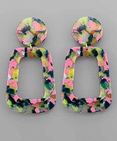 Acetate Color Mixed Earrings