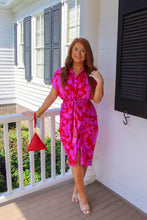 Load image into Gallery viewer, Impress Me Front Tie Dress- Berry
