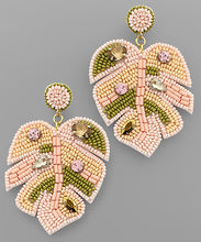 Load image into Gallery viewer, Bead Tropical Leaf Earrings
