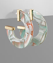 Load image into Gallery viewer, Metal Edge Acrylic Hoops
