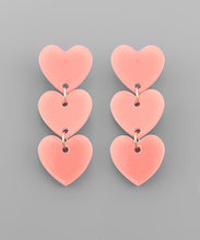 Load image into Gallery viewer, 3 Tier Heart Earrings
