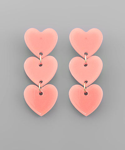 3 Tier Heart Earrings