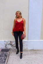 Load image into Gallery viewer, Big Spur Fur Trim Crop Cami- Burgundy

