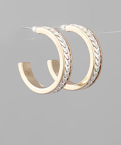 Twotone Chain Hoops 30mm