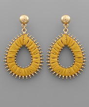Load image into Gallery viewer, Raffia Wrapped Teardrop Earrings

