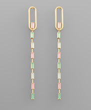 Load image into Gallery viewer, Baguette Bead Row Drop Earrings
