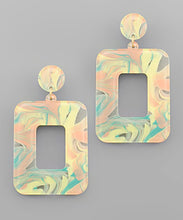 Load image into Gallery viewer, Color Mixed Rectangle Earrings
