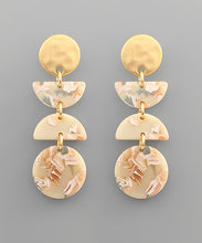 Load image into Gallery viewer, Half Moon Disk Dangle Earrings
