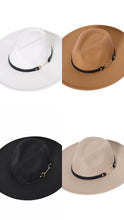 Load image into Gallery viewer, Leather Strap Wide Brim Hat
