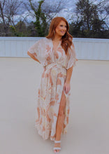 Load image into Gallery viewer, Flower Power Deep V Maxi- Taupe
