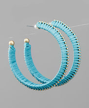 Load image into Gallery viewer, Raffia Wrapped Hoops

