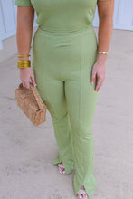 Load image into Gallery viewer, By The Cabana Bell Botton Stripe Pants- Green/White
