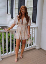 Load image into Gallery viewer, Groove V Neck Shirring Romper- Tan
