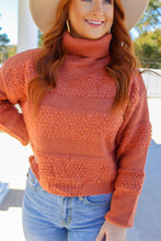 Load image into Gallery viewer, Tatum Turtle Neck Crop Sweater- Terra Cotta
