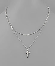 Load image into Gallery viewer, Nugget Textured Cross Necklace
