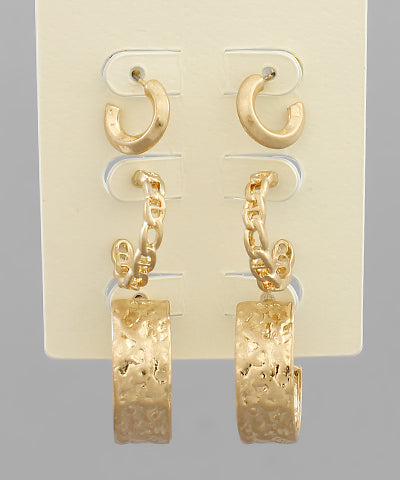 3 Style Hoops Set