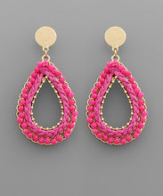 Load image into Gallery viewer, Braided Raffia Teardrop Earrings
