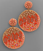 Floral & Leaf Pattern Beaded Earrings