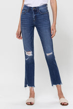 Load image into Gallery viewer, Mid Rise Crop Slim Straight Denim- Dark
