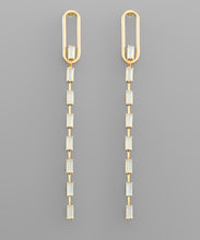 Load image into Gallery viewer, Baguette Bead Row Drop Earrings
