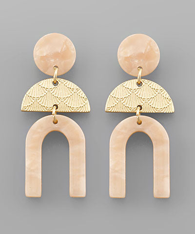 Disk Arch Dangle Earrings