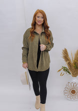 Load image into Gallery viewer, Fate Corduroy Button Up Shacket- Olive

