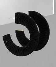 Load image into Gallery viewer, Suede Wrapped Circle Hoops
