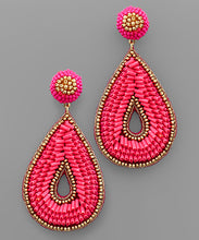 Load image into Gallery viewer, Bugle Beaded Teardrop Earrings
