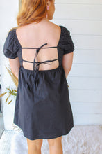 Load image into Gallery viewer, Penny Short Sleeve Baby Doll Dress- Black
