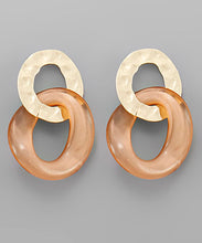 Load image into Gallery viewer, Acrylic &amp; Metal Circle Earrings

