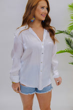 Load image into Gallery viewer, Modern V Neck Button Up- Pearl
