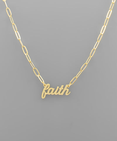 Brushed Faith Necklace