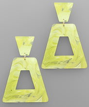Load image into Gallery viewer, Resin Trapezoid Dangle Earrings
