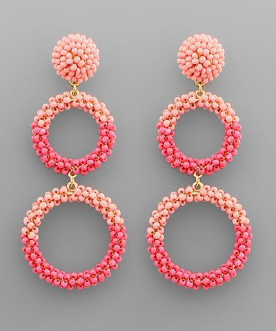 Seed Beads Double Circle Earrings
