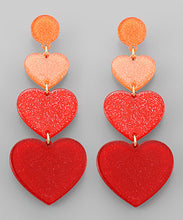 Load image into Gallery viewer, 3 Heart Dangle Earrings
