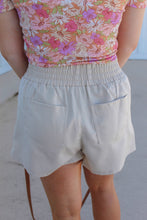 Load image into Gallery viewer, Kenna High Waist Shirred Shorts- Champagne
