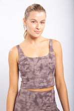 Load image into Gallery viewer, Tie-Dye Paneled Active Crop Top-Bark

