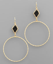 Load image into Gallery viewer, Beaded Rhombus &amp; Circle Earrings
