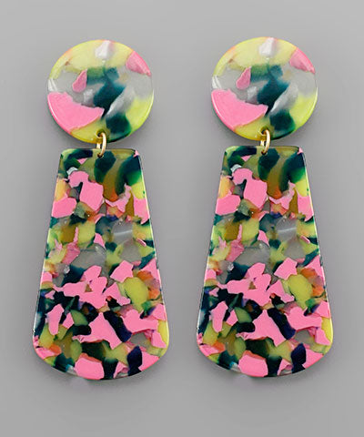 Acetate Color Mixed Earrings