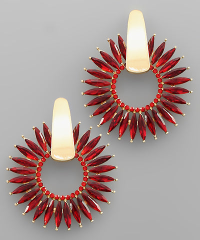 Stone Flower Earrings