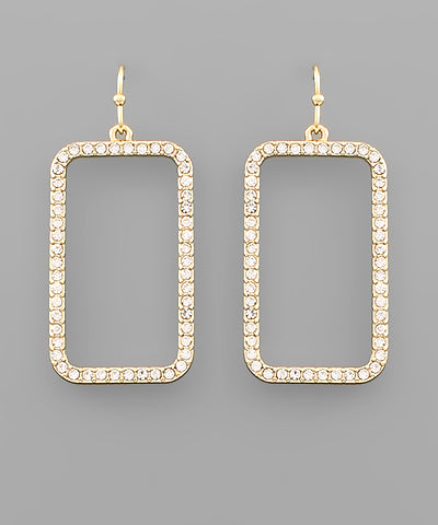 Paved Rectangle Earrings