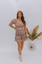 Load image into Gallery viewer, Leni Dotted Ruffle Mini Skirt- Brown
