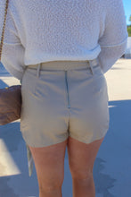 Load image into Gallery viewer, Ellison Faux Lather Skort with Belt- Cream
