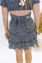 Load image into Gallery viewer, Leni Dotted Ruffle Mini Skirt- Black
