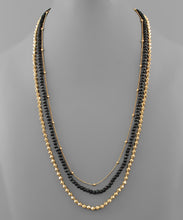 Load image into Gallery viewer, Wood &amp; Metal Bead Layer Necklace
