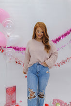 Load image into Gallery viewer, Leisure Time Long Sleeve Sweater- Blush
