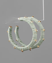 Load image into Gallery viewer, Crystal Deco Raffia Wrap Hoops
