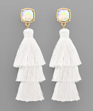 Load image into Gallery viewer, Bead &amp; 3 Layer Tassel Earrings
